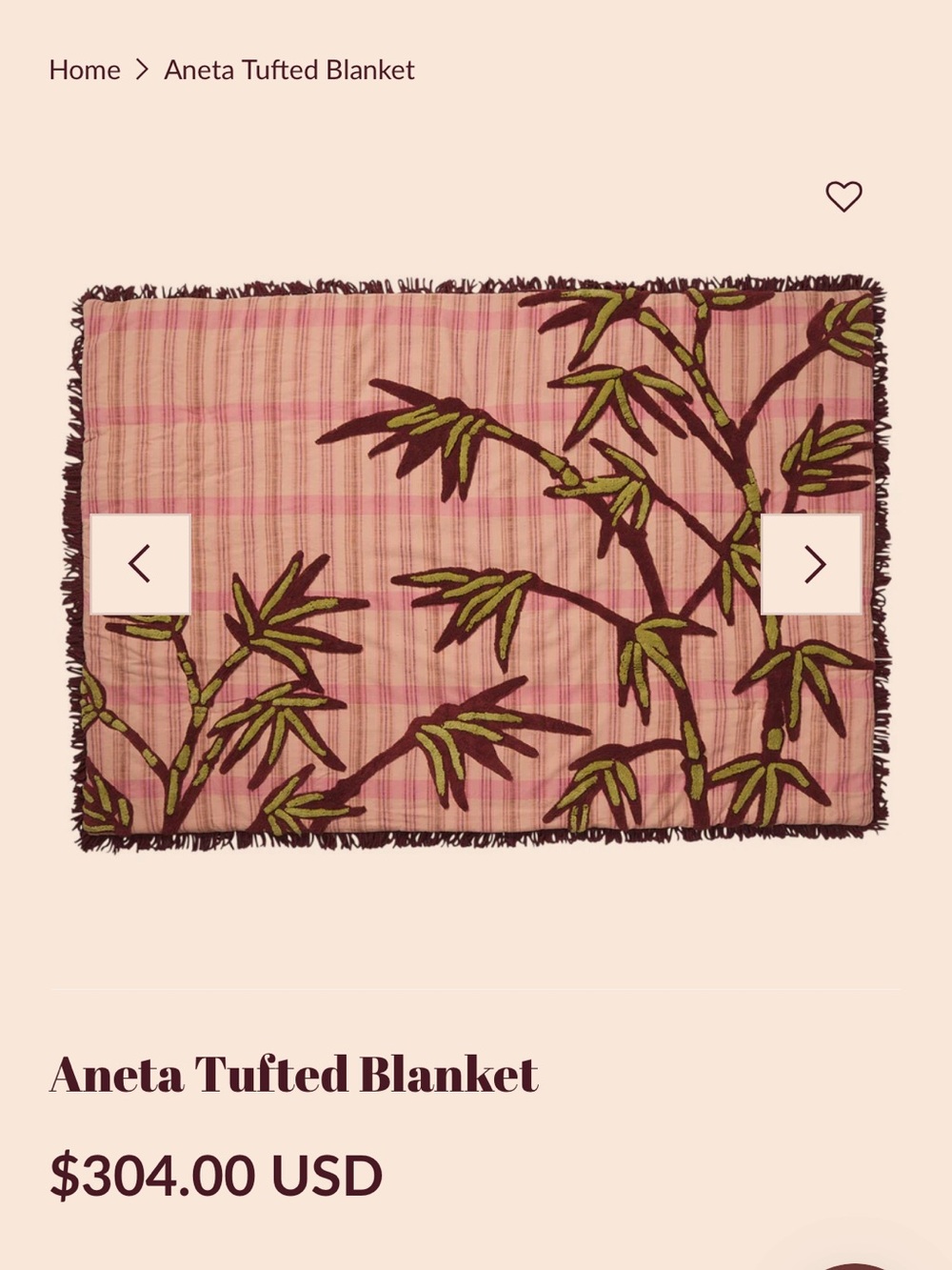 NWT Whimsical Anthropologie -esque Cotton Reversible Blanket in Pink & Burgundy - Picture 4 of 8